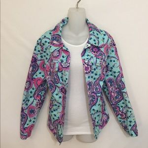 Paisley print Redd jeans jacket.